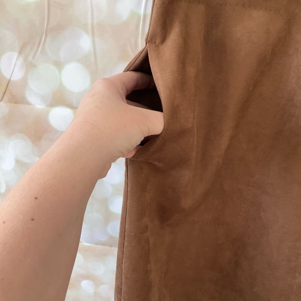 Max Studio Brown Suede Dress - Picture 3 of 8